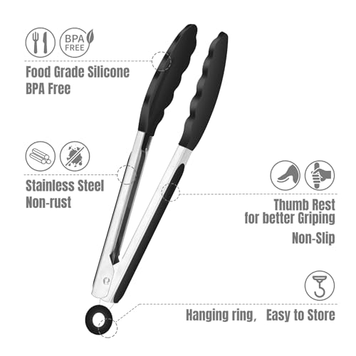 Mini Silicone Kitchen Tongs for Cooking