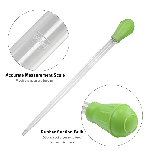 18.7in Long Turkey Baster Aquarium Food Feeder Syringe 50ml Green