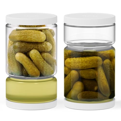 Glass Pickle Container with Strainer (90 Fl Oz)
