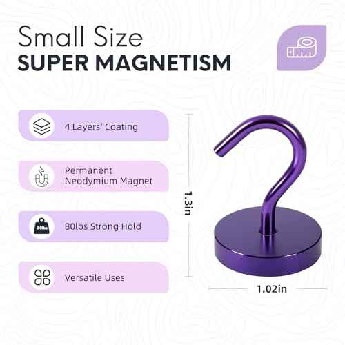 Magnetic Hooks Large Opening (6 Count)