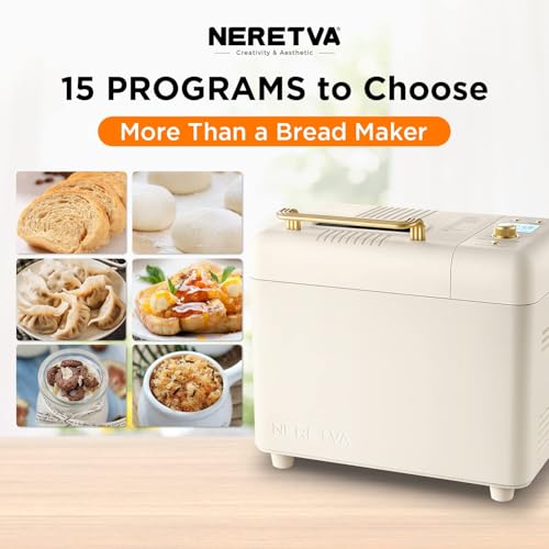 2.2LB 15-in-1 Bread Machine with Dual Heater and Auto Nut Dispenser