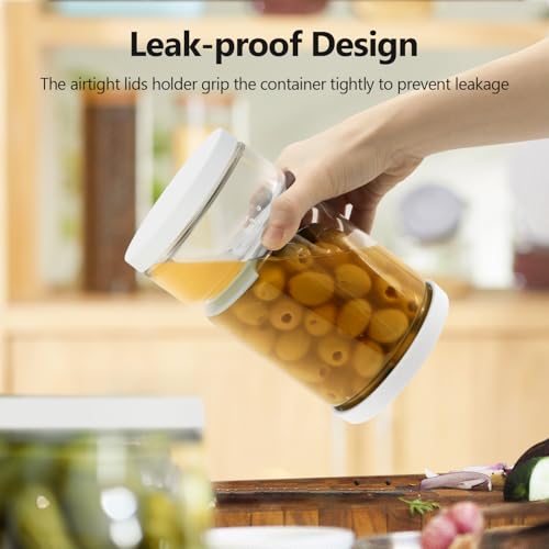 Glass Pickle Container with Strainer (45 Fl Oz)