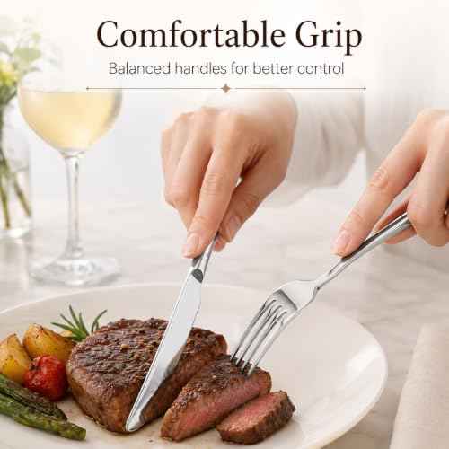 20 Piece Stainless Steel Dinner Knife and Fork Set for 10