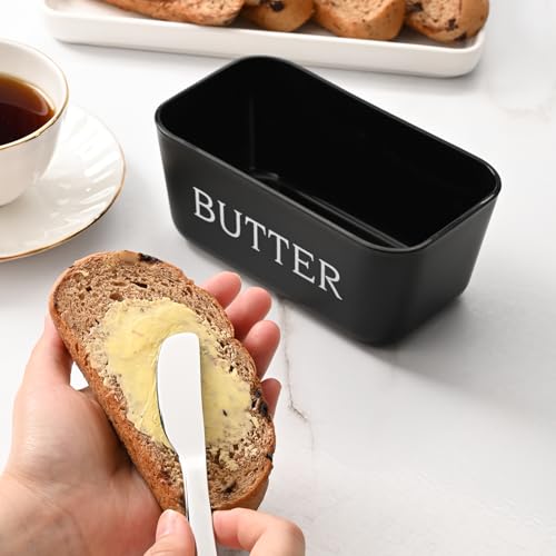 Large Plastic Butter Dish With Lid And Knife