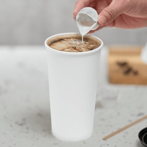 20 oz Paper Hot Coffee Cups [600 ct] White Disposable Cup for Hot (600 Count)