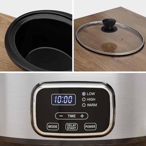4QT Programmable Slow Cooker with Locking Lid