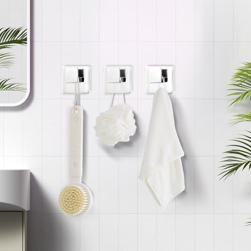 4 Pack Towel Hooks Hand Towel Holder Robe Hanger Polished Chrome (4 Count)