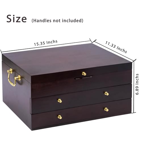 Wooden Silverware Chest without Silverware Three