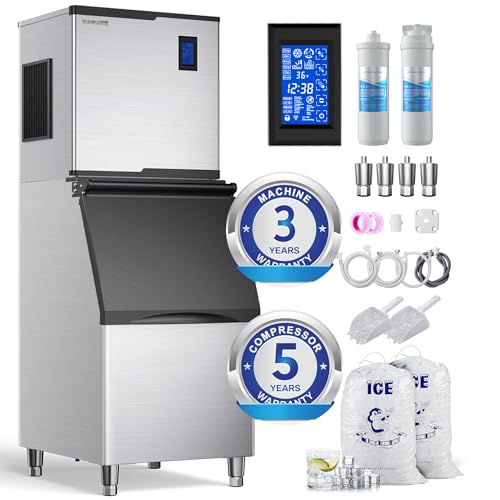 Commercial Ice Maker Machine 450lbs with 360lb Large Storage
