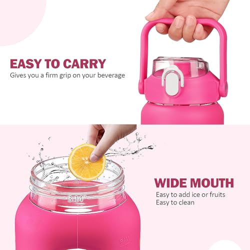 42oz Glass Water Bottles with Straw