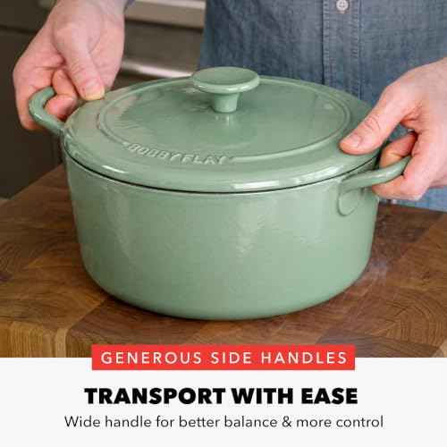 x Bobby Flay 5.5QT Enameled Cast Iron Dutch Oven With Lid