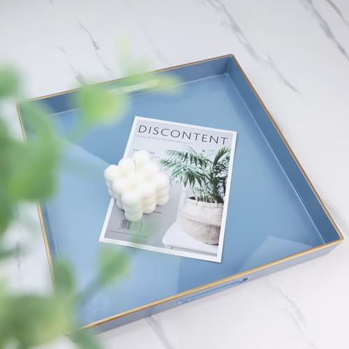 Light Blue Decorative Tray for Living Room