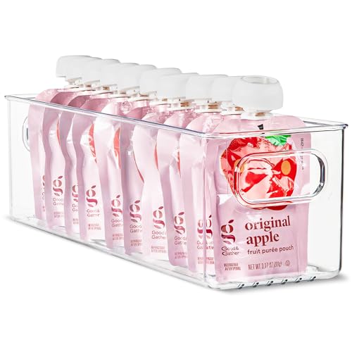 Plastic Food Storage Clear Container Bin with Handles for Organizing Kitchen