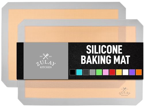 2 Pack) Silicone Baking Mat Sheet Set - Reusable Baking Mat Nonstick - Half Sheet Baking Mat For Oven - 16.5" x 11.6" (Light Gray) (2 Count)