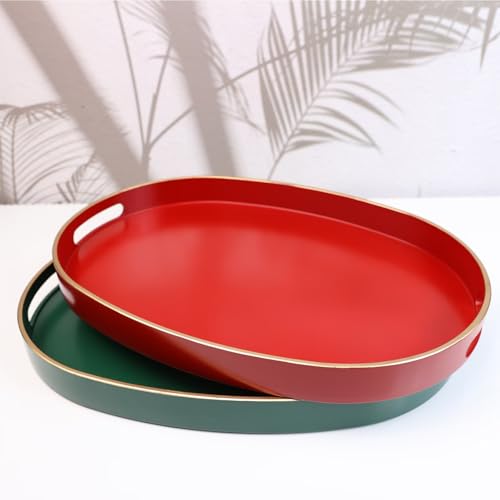 Red Plastic Serving Tray for Ottoman
