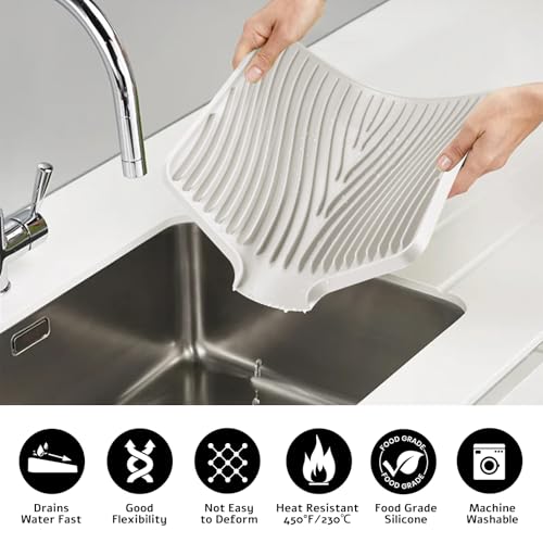 Silicone Dish Drying Mat for Kitchen Counter (2 Count)