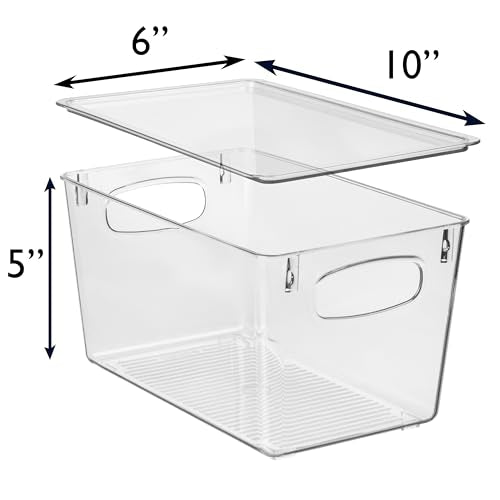 Pantry Storage Bins with Lids for Kitchen & Fridge