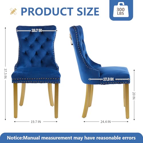Blue Velvet Dining Chairs Set of 4 (4 Count)