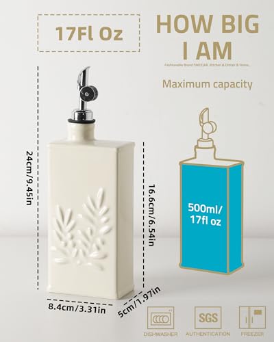 Sweejar Ceramic Olive Oil Dispenser Bottle for Kitchen
