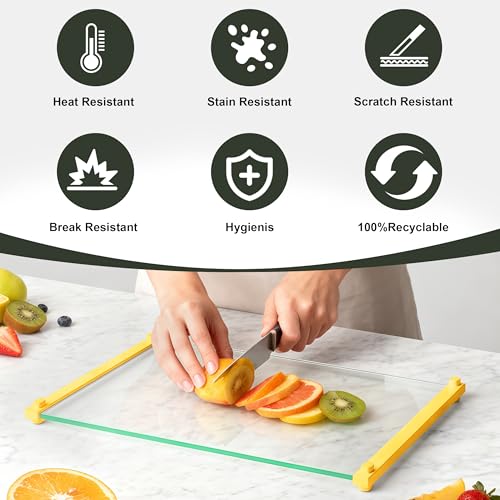 Tempered Glass Cutting Board for Kitchen (2 Count)