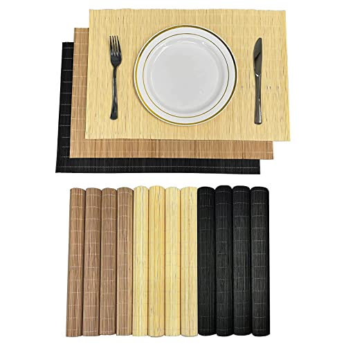 12 Pack 17.7x11.8 Bamboo Placemats (12 Count)