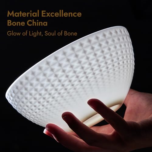 12Pc Rhombus Edge White Bone China Set