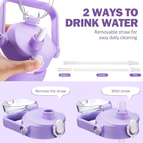 64oz Glass Water Bottles with Straw