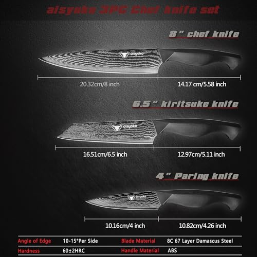 8C Damascus Knife Set
