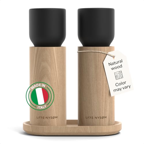 Wooden Salt and Pepper Grinder Set Manual with Tray