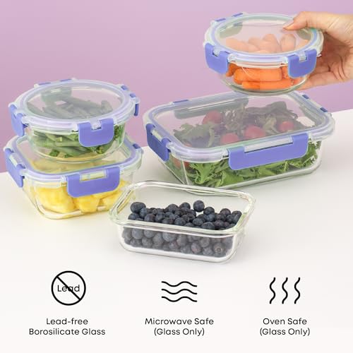 24pc Borosilicate Glass Storage Containers with Lids (24 Count)