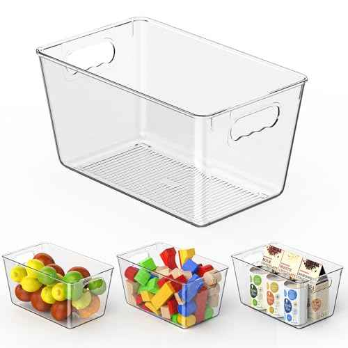Clear Fridge Organizer Bins with Handles