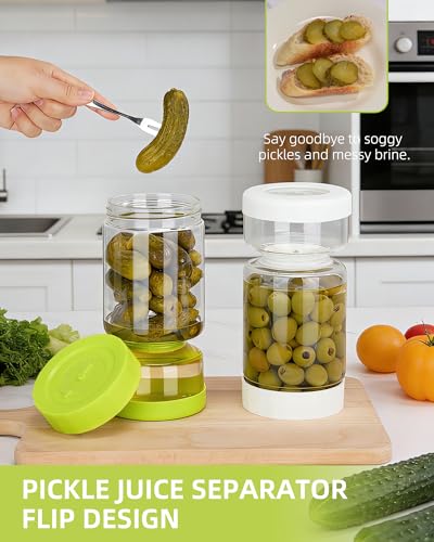 Pickle Jar with Strainer Flip