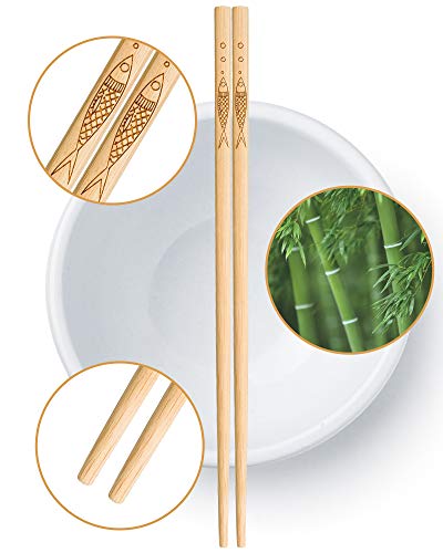 5 pairs of bamboo chopsticks can be reused (5 Count)