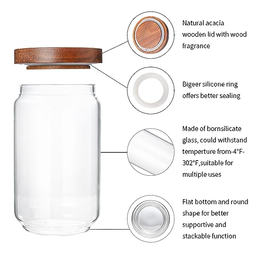 25 OZ Glass Jars 6 Pack with 112 Labels (6 Count)