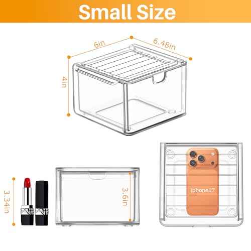 6 Pack Stackable Acrylic Storage Drawers (6 Count)