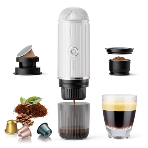 Portable Electric Espresso Coffee Maker for Ground Coffee & NS Capsule Espresso Machine Fast Self