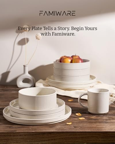 Stoneware Dinnerware Set with Pasta Bowls (24 Count)