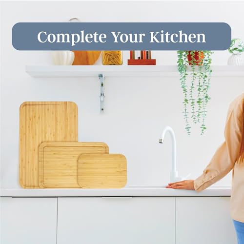 3 Piece Bamboo Cutting Board Set (3 Count)