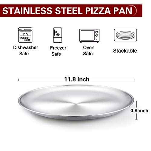 Pizza Pan 12 inch Stainless Steel Pizza Pan Set of 3 (3 Count)