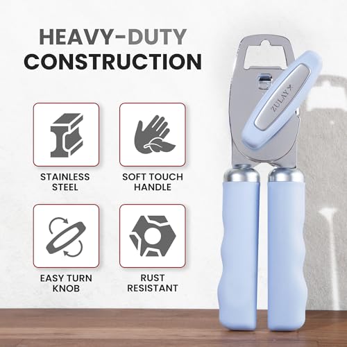 Heavy Duty Stainless Steel Can Opener Manual with Bottle Opener