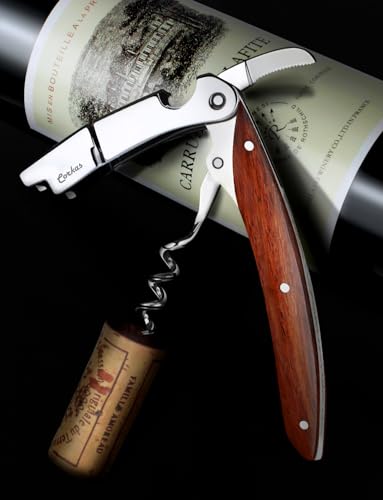 Wine Key CORKAS Prestige Waiter Corkscrew with Rosewood Handle