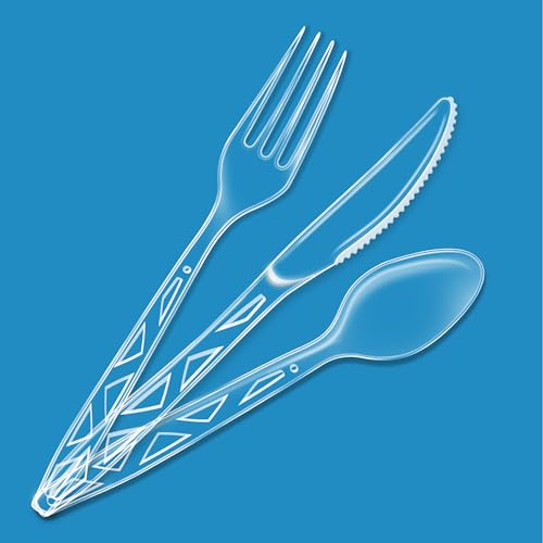 Disposable Clear Plastic Cutlery Set (144 Count)