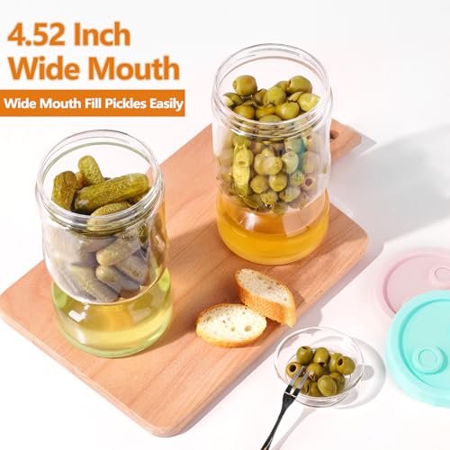 Pickle Jar with Strainer Flip