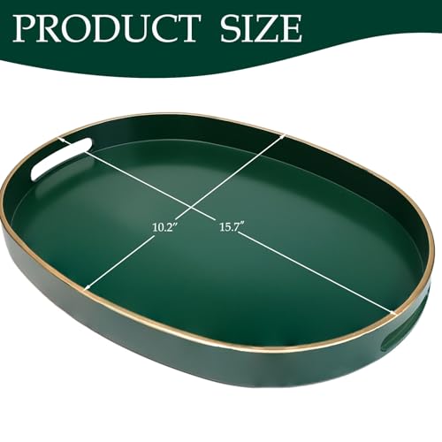 Dark Green Plastic Serving Tray for Ottoman