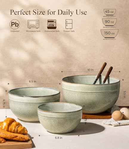Ceramic Mixing Bowls Set of 3 (3 Count)