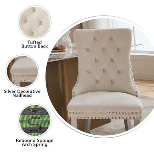 Cream Velvet Dining Chairs Set of 4 (4 Count)