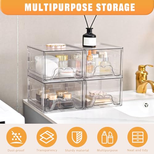 6 Pack Stackable Storage Drawers (6 Count)
