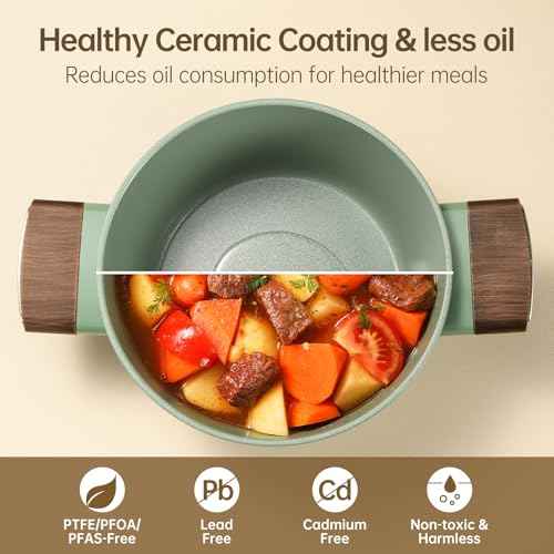 3.5 QT Ceramic Nonstick Saucepan with Lid