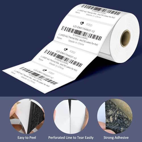 L LIKED 4" x 2" Direct Thermal Labels (750 Count)