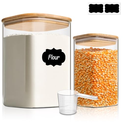 Glass Storage Containers with Bamboo Lids 1.2 (2 Count)